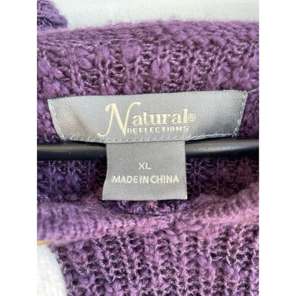 Natural Reflections XL woman's purple hooded sweater - Picture 3 of 5